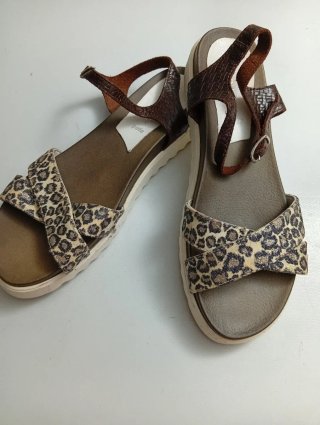 Sandali donna n.40 oro e argento