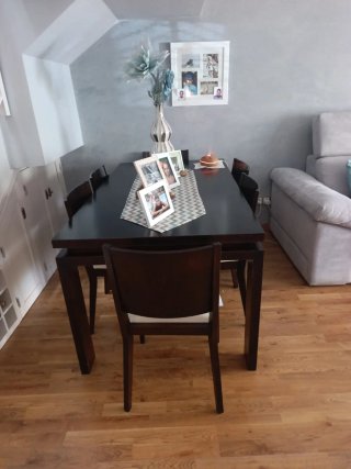Mesa comedor extensible madera 1.40m a 2.60m