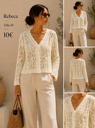 Rebeca crochet blanca boho talla 40