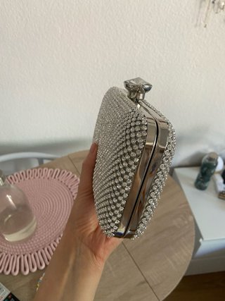 Bolso de fiesta plateado Gattinoni Roma