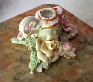 Portacandele ceramica Bassano con fiori