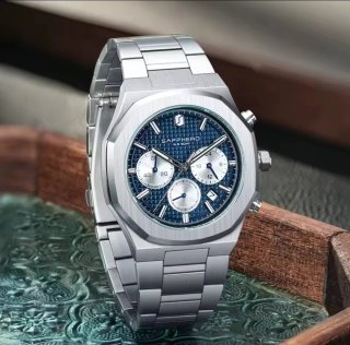 Reloj Sapphero Cronógrafo Azul y Plateado