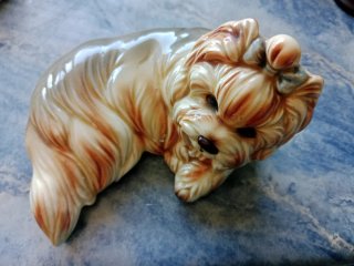 Figura cerámica perrito Maltés