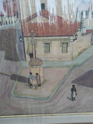 Pintura al óleo Sabadell principios Siglo XX,