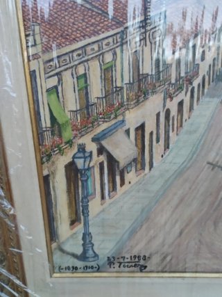 Pintura al óleo Sabadell principios Siglo XX,