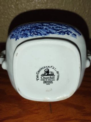 Azucarero y lechera Churchill porcelana