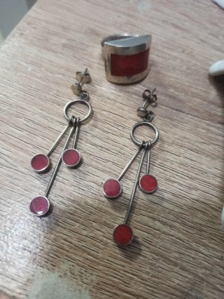 Conjunto Plata y Coral