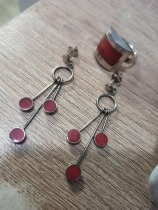 Conjunto Plata y Coral