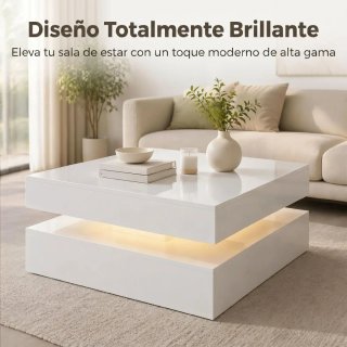 Mesa Centro LED RGB Alto Brillo