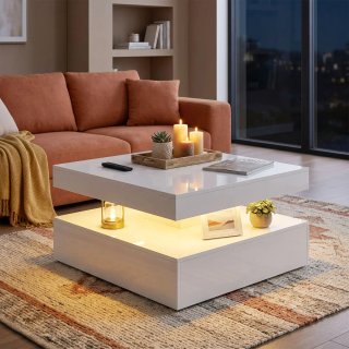 Mesa Centro LED RGB Alto Brillo
