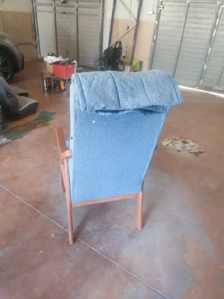 Sillón butaca tela y madera