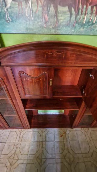 Mueble salón vitrina y aparador madera