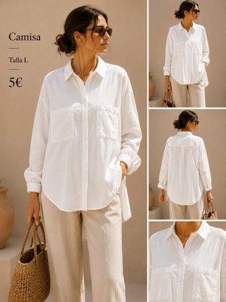 Camisa blanca oversize L