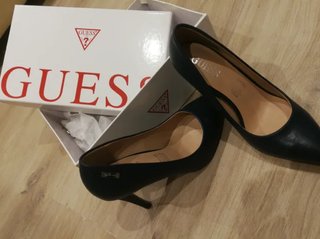Zapatos Guess Tacon Azul Mujer Nuevos Originales