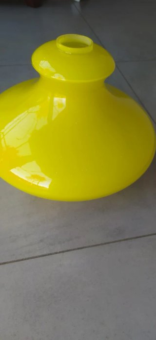 Tulipa lámpara cristal opalino amarillo. Sólo hoy