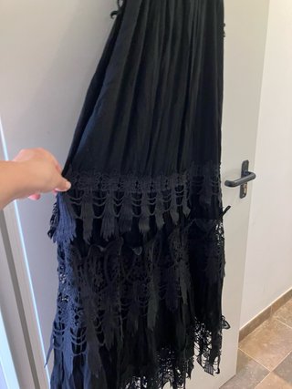 Vestido negro hippie con encaje