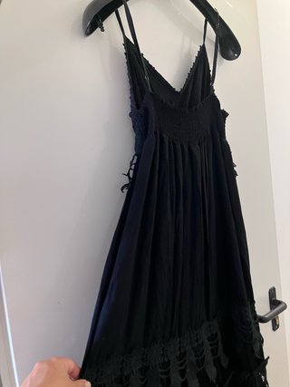 Vestido negro hippie con encaje