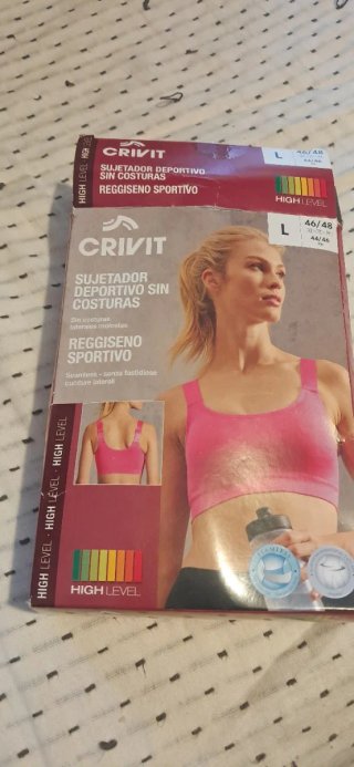 Sujetador deportivo Crivit rosa. Talla L