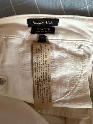 Pantalón pitillo blanco Massimo Dutti
