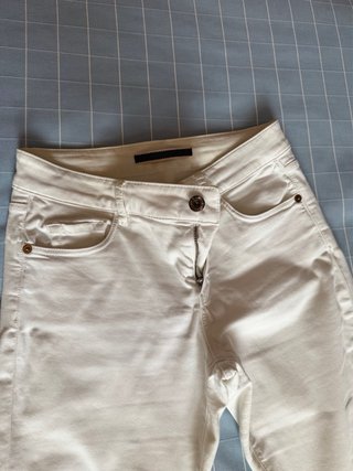 Pantalón pitillo blanco Massimo Dutti