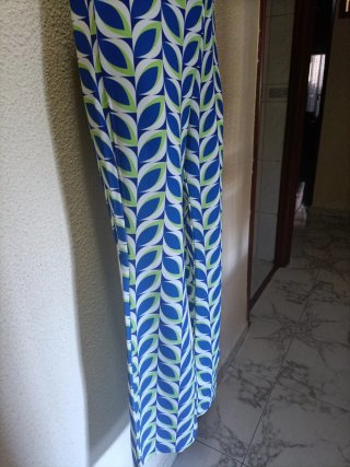 Pantalón estampado azul y verde