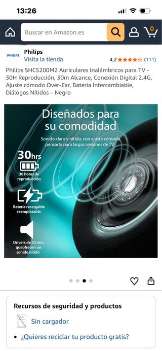 Auriculares Philips SHC5200M2 TV Digital