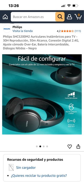 Auriculares Philips SHC5200M2 TV Digital