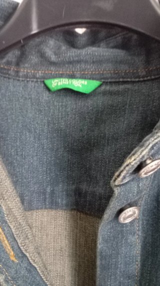 Camicia jeans Benetton donna paillettes