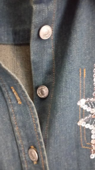 Camicia jeans Benetton donna paillettes
