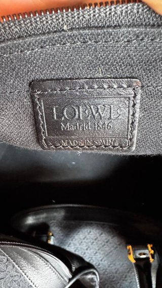 Bolsa Loewe Vintage Lona y Piel Negra