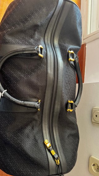Bolsa Loewe Vintage Lona y Piel Negra