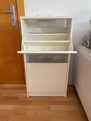 Zapatero blanco de madera