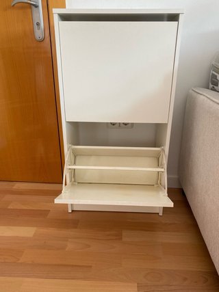 Zapatero blanco de madera