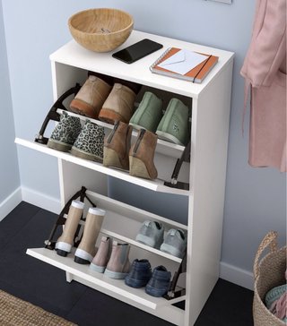 Zapatero blanco de madera