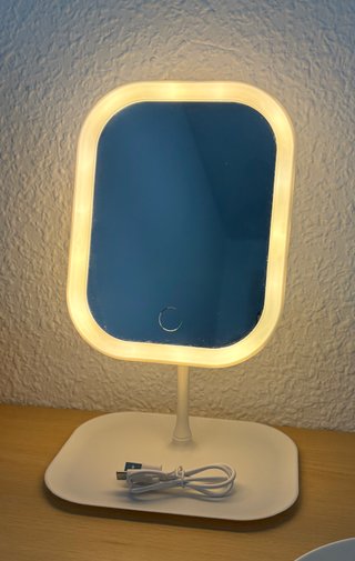 Espejo LED de maquillaje USB-C 3 colores