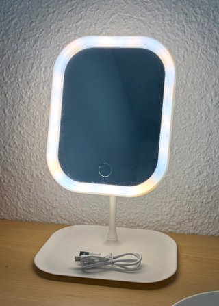 Espejo LED de maquillaje USB-C 3 colores