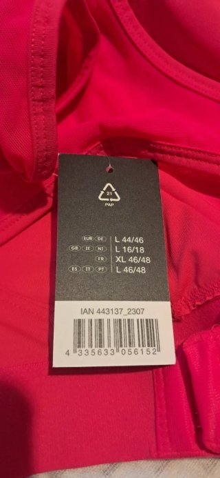 Sujetador deportivo rosa. Talla L