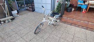 Bicicleta plegable blanca