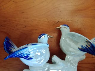 Pájaros de porcelana portuguesa vintage