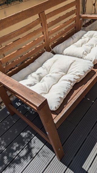 Banco y mesa plegable exterior madera