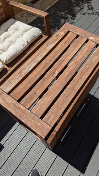 Banco y mesa plegable exterior madera