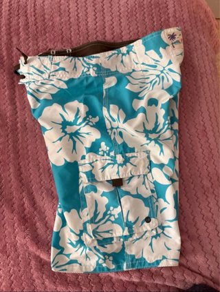 Bañador estampado floral azul y blanco