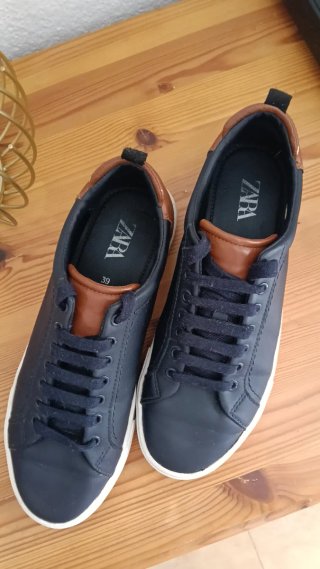 Zapatos Zara Azul y Marrón Talla 39