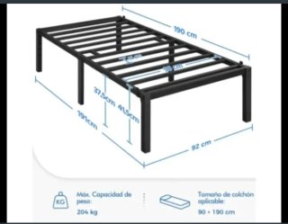 Base Cama Metálica Negra