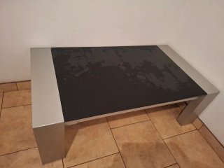 Mesa de centro salón cristal y metal
