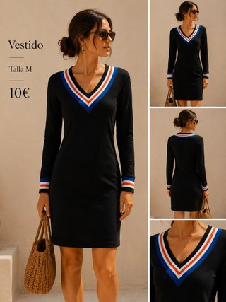 Vestido negro sporty talla M