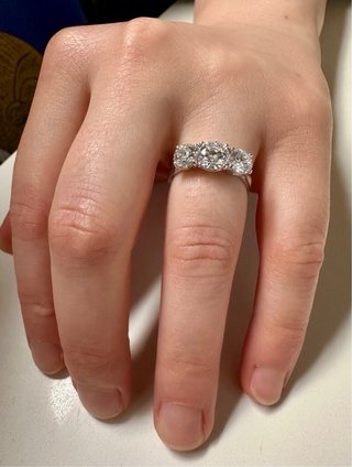 Anillo Tresillo Alta Joyería 18k Diamantes