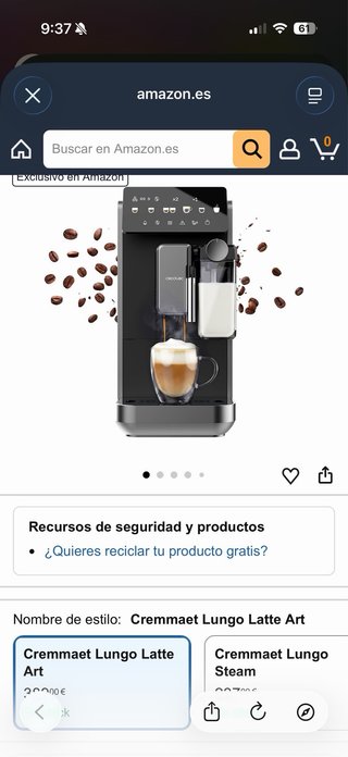 Cafetera Cecotec Cromaet Lungo Latte