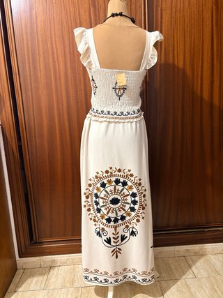 Conjunto estampado top y falda