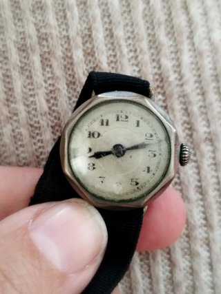 Reloj antiguo plata funcionando